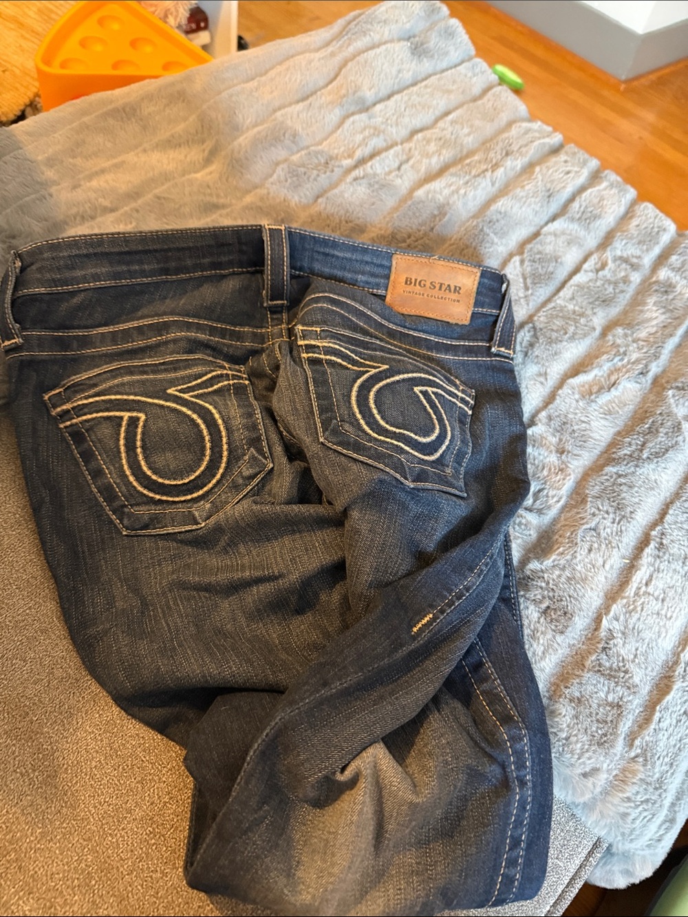 Big Star Dark Blue Bootcut Jeans with Contrast Stitching